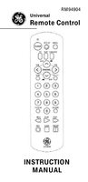 GE General Electric RC24904 RC94904 RC94904c Universal Remote Control Operating Manual